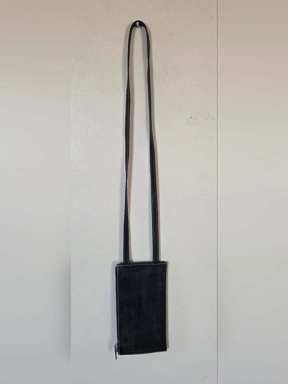 Dooney & Bourke Black Pebbled Leather Crossbody Pouch Bag